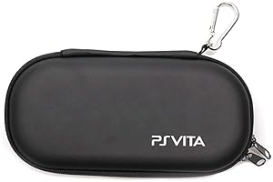 ELIATER Playstation Vita Carring Case Portable Travel Pouch Cover Zipper Bag Compatible for Sony PSVita 1000 2000 Game Console (Black)