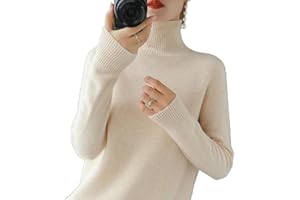 BAWUTZ Jersey de Cachemira para Mujer, Jersey de Cuello Alto para Mujer, Jersey de Manga Larga, Jersey Casual