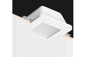 Eurekaled® - Portafaretto in Gesso CERAMICO da Incasso Quadrato con Vetro per Controsoffitti per GU10 e Cod.PF1264