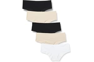 Iris & Lilly Damen Hipster-Unterwäsche ohne Abzeichnen Mikrofaser, 5er-Pack