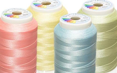 Multitalent® machine embroidery thread, pastel set of 4 x 1,000 m