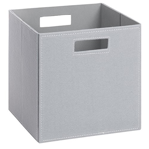 (H&S) Aufbewahrungsbox PIA - Faltbox - Korb - Filz - 28x28x28 cm - (Grau)