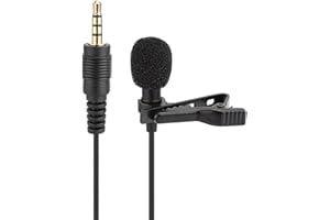 OOYES Lavalier Lapel Microphone,Omnidirectional Condenser Wired Clip On Lav Mic for Live on Stage,Microphone Jack 3.5 mm Lapel MicroPhone Tie Clip Voice Amplifier microphone for Android and Windows Devices