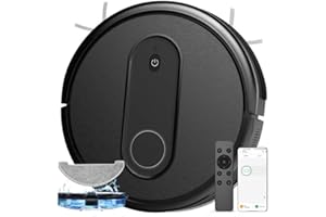 VEXILAR Robot Vacuum Cleaner and Mop, 2 in 1 Mop & Vacuum, 3000Pa Strong Suction Robotic Vacuum, App/Remote/Voice Control, 7.35cm Thin 30.6cm DIA, Automatic Self-Charging, Ideal for Floors, Pet Hair, Carpet
