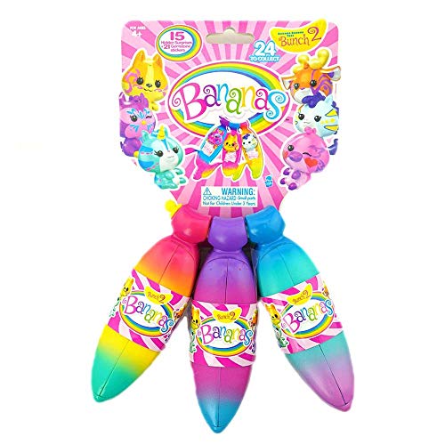 Bananas - Pack de 3, amarillo, naranja, rosa (Bandai BB35000YOP)