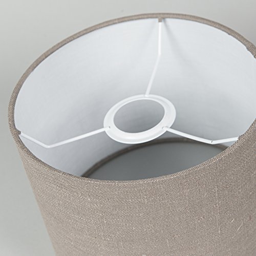 QAZQA Modern Polyester Lampenschirm 20/20/15 Zylinder alt-grau , Rund gerade Schirm Pendelleuchte, Schirm Stehleuchte, - 6