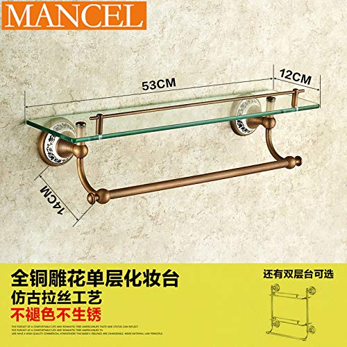 Preisvergleich Produktbild Hlluya Handtuchhalter Home Antike Badezimmer Handtuchhalter voll Kupfer Bad Regale Badezimmer Hardware Bad Handtuchhalter, blau-grüner Salat Dressing Tabelle