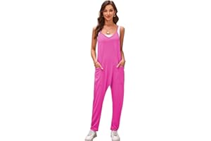 SotRong Baggy Jumpsuits for Women Uk Hot Shot Onesie Stretchy Jersey Playsuit Casual Loose Sleeveless Romper Summer Beach Boho Overall for Holiday Travel