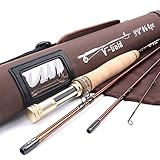 Lebenslange Garantie MAXIMUNCATCH V-Gold Fliegenrute IM12 Graphit 4 Teile Fliegenfischen Rute mit Cordura Rohr Angelrute in 4/5/6/8wt (9ft 5wt Rute)
