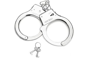 WHGHNCQ Esposas de Metal con 2 Llave, Esposas Policia Profesionales del Juguete Falso Accesorios de Disfraz Juegos de Role para Halloween, Carnaval, Fiestas Temáticas, Policía, Disfraces de Sheriff