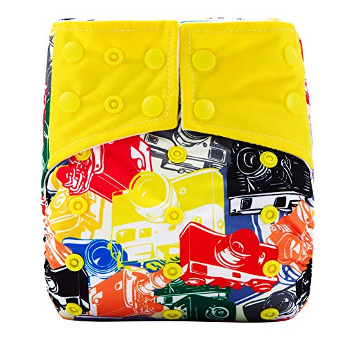 LUCKME Cloth diaper, Reusable Nappy for 1-3 years old children waterproof washable adjustable diaper pants,F