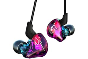 Yinyoo Zestaw słuchawkowy HiFi KZ ZST, kolorowa, hybrydowa armatura banlance z dynamicznymi słuchawkami dousznymi, słuchawki stereo, słuchawki douszne (bez mikrofonu, fioletowe)