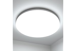 Lepro LED Ceiling Light, 15W 1500LM Daylight 5000K, IP54 Waterproof Bathroom Light, Ø22cm Round Flush Mount, Energy Saving, f
