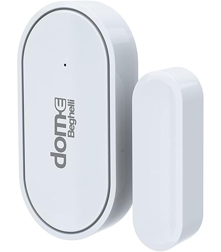 Beghelli - Dom-e Anti-Burglary Kit, Wireless Wi-Fi/GSM Alarm System With Anti-Power Failure Battery, SOS Button, Alexa And Google Home Compatible, App Control And Voice Assistant, White