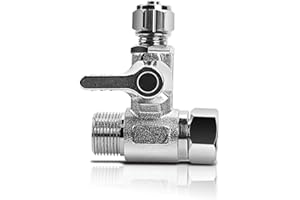 Frizzlife Mosiężny adapter wody zasilającej – standard UE, 3/20.3 cm, 3/20.3 cm Comp i 3/20.3 cm OD adapter zaworu odcinającego kątowego do filtrów wody odwróconej osmozy 3/20.3 cm do filtrów wody