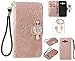 Produktbild für Samsung Galaxy J3 (2016 Edition) PU Diamant Strass Niedlich Eule Leder Silikon Schutzhülle Handy case Book Style Portemonnaie Design für Samsung Galaxy J3 (2016 Edition) + Schlüsselanhänger ( 0P (5)