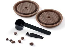 Coperchi riutilizzabili per capsule VertuoLine, dischi in silicone per capsule di caffè riutilizzabili HAILASRE per cialde originali Vertuo, tappo in silicone per cialde di caffè, 2 coperchi