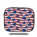 Produktbild Tablet Bag for Ipad air 2/3/4/mini 9.7 inch,Football,Wavy Stripes and National Sport Icons in American USA Flag Inspired Colors,Blue Red White,3D Print