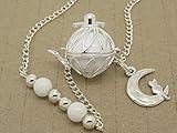 bola argent plaqué personnalisable descente de perles breloque chat sur lune idée de cadeau future maman, de grossesse collier sautoir bola de grossesse harmony ball