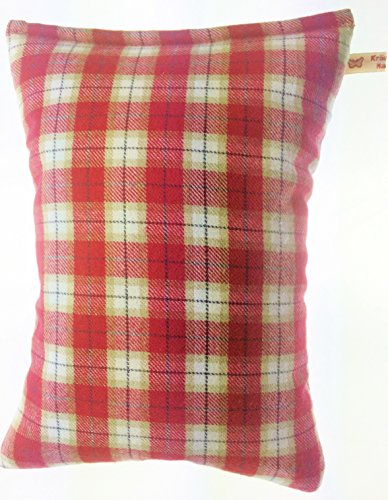 Kräuterkissen gefüllt mit Heilkräutern in roten Karo Flanellstoff ca.25×20 cm. Design Nr. 30 - 2