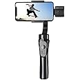 Dado Gimbal 3-Axis Phone Stabilizer, Anti-Shake Stabilizer with Tripod, Handheld Portable Blutooth Vlogging Stabilizer for Video Making & Recording with APP Control (Black)