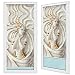 Produktbild Fensterrollos Lichtdurchlässig Rollos Fenstermontage ohne Bohren ForWall Medusa AMFFTA10211F4 F4 (80cm. x 200cm.) Roller Blinds Beige Gold Skulptur Kunst Medusa