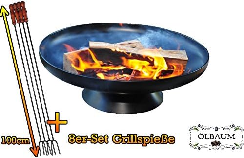 Fire Basket Large Fire Bowl with Accessories Brush Cleaner, Lt Offer Description 60 cm Diameter with Standfestem Stand + Grill Cutlery Ground Spike/Geschweisst Outdoor Range – BBQ, Grill, Campfire, Romantic Garden Lighting Style Lighting Solid Steel with Accessories 8 Skewers