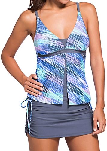 Choose Women's Two Piece Padded V Neck Tankini Bikini Swimsuit