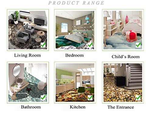 Ungfu Mall 1 PC 3D Badezimmer Wasserdicht Cobblestone Muster Fußboden-Aufkleber Anti Slip Waschbar Dusche-Raum-Dekor - 3