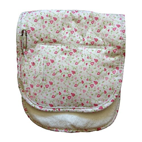 Minene Reversible Pushchair Liner (White with Hearts and Flowers)