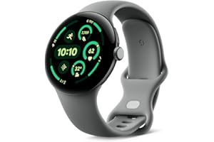 Google Pixel Watch 3 (45 mm) – smartwatch z systemem Android ze śledzeniem tętna, zaawansowany bieg od Fitbit, fitness Insights, bateria 24-godzinna, matowa obudowa aluminiowa Hazel - pasek Hazel -