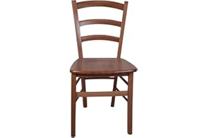 SEDAM SRL Sedia Venezia Paesana, Legno Massello, Vari Sedute e Colori, Imbottita Paglia o Massello Cucina Casa Ristorante Agriturismo, Alta qualità, ORDINE MINIMO 2 PEZZI (Noce chiaro, Massello)