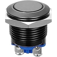 WINOMO 16mm Druckschalter Schalter Druckknopf Ein-Ausschalter Drucktaster für Auto KFZ (schwarz)