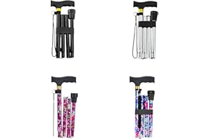 NCS35® Adjustable Folding Walking Stick for Women & Men Lightweight Collapsible Mobility Aid with Pivot Tip, Comfortable Grip, and Anti-Slip Design Ideal for Travel