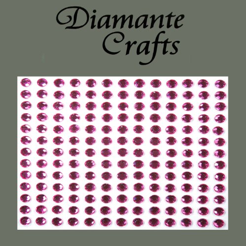 169 x 4mm Hot Pink Diamante Self Adhesive Rhinestone Body Vajazzle Gems - created exclusively for Diamante Crafts