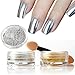 Sindy 2 pcs Mirror Chrome Powder Gold Silver Pigment Nail Glitter Effect Nail Art Shine Manicure Salon Tips 1g/Box (Gold + Silver) with Sponge Stick