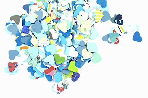 Confeti - scrapbooking papel - papel en forma de corazón - 18 g- color azul (totalmente artesanal).
