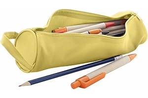 ANTEVIA MATÉRIAUX ANTEVIA – Trousse scolaire pour stylos avec poignée | PLUS DE 10 MODELES | Fermeture : Zippé | Avec poignée | Couleur : Jaune (Celes jaune)