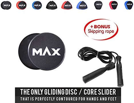 Core Sliders Exercise Gliding Sliding Discs ✓ Crossfit Cross Training Fitness Abdominal Core Workout 5 In 1 Set ✓ BONUS Skipping Rope ✓ E-book ✓ Video (Black Circle Shaped, Core Slider Bundle)