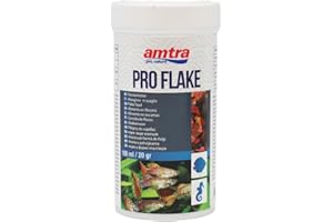 Amtra Pro Flake 100 ml - Mangime di base completo in scaglie per pesci d’acquario d’acqua dolce e marina