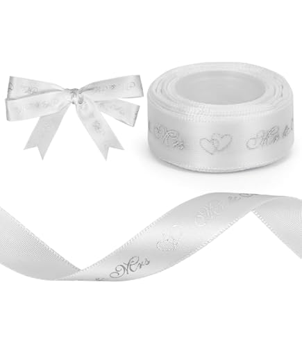 Hochzeitsband "Mr & Ms Just Married" Aus Baumwolle – Geschenkband Für Dekoration & Basteln