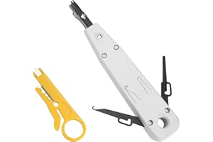 AIMFACT RJ45 Punch Down Tool, Impact Krone Type Tool for Ethernet RJ45 Socket Cat5/Cat6/Ca7 Network Telecom Phone Cable Impact IDC Data Punchdown Terminal Insertion Accessory with Wire Stripper Combo