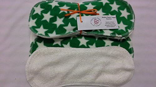 Easy Peasy Bamboo Fleece Topped Nappy Booster pk5 Green Star