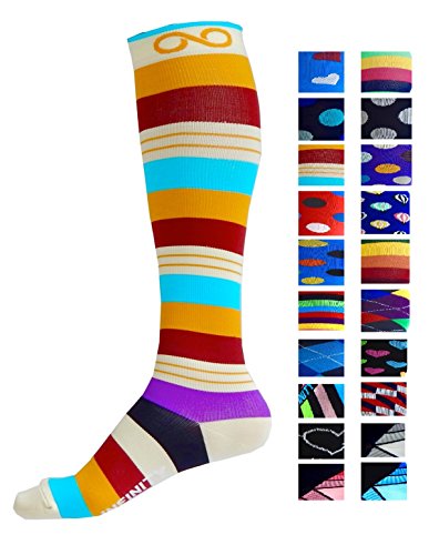 INFINITY Calcetines de compresión (1 par), Brilliant Stripes L-XL