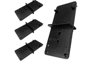 VPOUERY 4 Pezzi Dima di Centraggio per Tazza Cerniera Ø 26mm,35mm e 40 mm,Maschera di Perforazione per 32er Fili di Buchi Piastra di Montaggio e Armatured Congiuntivi Eccentrico(Nero)