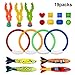 Produktbild PAWACA 19 Stück Tauchen Spielzeug Unterwasser Schwimmbad Spielzeug, Schwimmspielzeug Tauchringe, Toypedo Bandits, Edelsteine,Tragetasche, Schwimmen Spielzeug-Set für Kinder