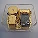 AWAY IN A MANGER See-Through Wind Up Music box Gold plated retro Musicbox