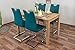 Produktbild Wooden Nature Esstisch-Set 393 inkl. 4 Stühle (petrol), Eiche massiv - 135 x 75 (L x B)
