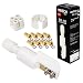 Produktbild HB-DIGITAL Quad LNB Weiss White NUR 0,1 dB TESTSIEGER UNIVERSAL ! SEHR RAUSCHARM + 8 vergoldete F-Stecker GRATIS DAZU