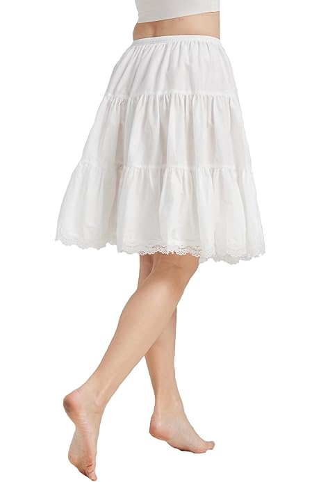 Mezza Sottoveste In Pizzo E Raso - Estensore Per Gonna, Antistatico, Taglia Unica - Foto 6